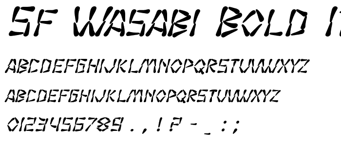 SF Wasabi Bold Italic font